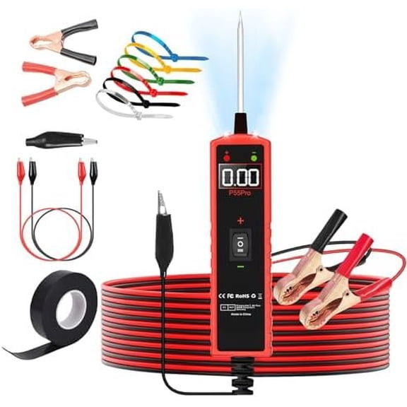 Power Circuit Probe Tester 6V-30V DC Test Light Fuse Tester Tool Short Circuit Located Auto Electrical Tester Kit Component Polarity Identify with Overload Protection,P55 Pro Test Probe.