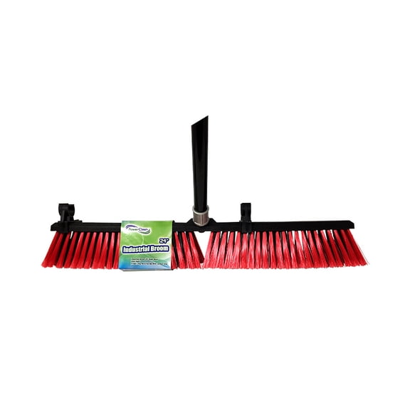 Power Clean 24" Industrial Push Broom with 5' Handle