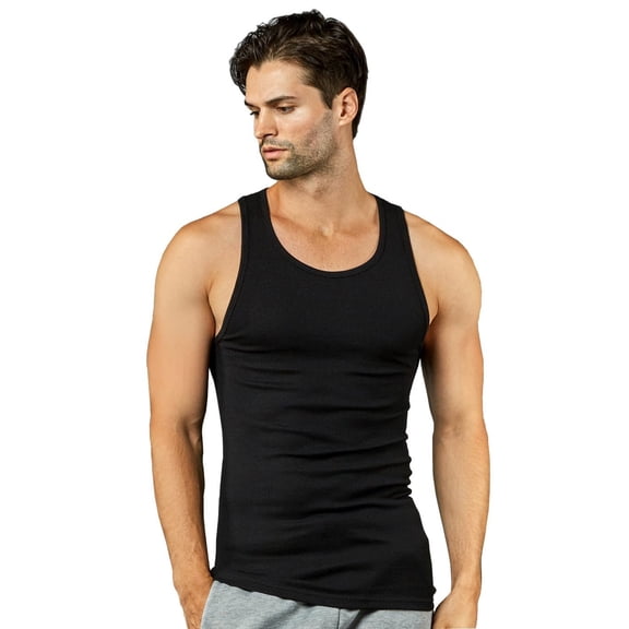 Power Club Men's 3 pc Tank Top Undershirts A-Shirt 3XL, 2 Black/1 Grey