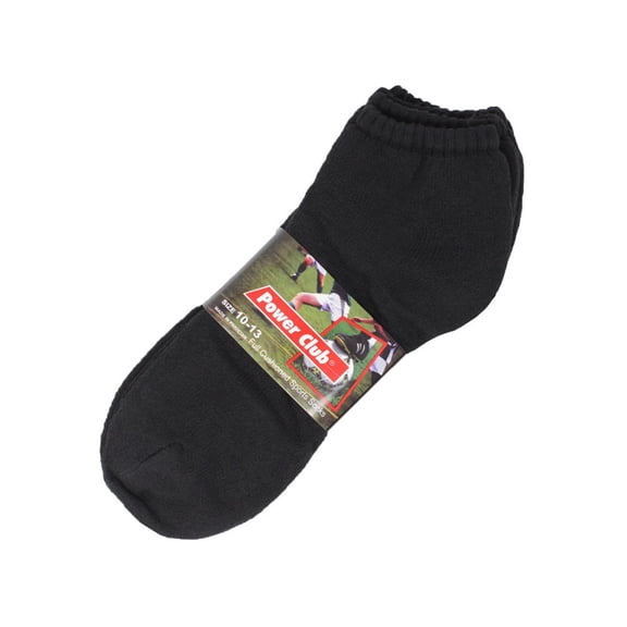 Power Club Men's Athletic Sport Performance Low Cut Socks-4 Pairs-Black