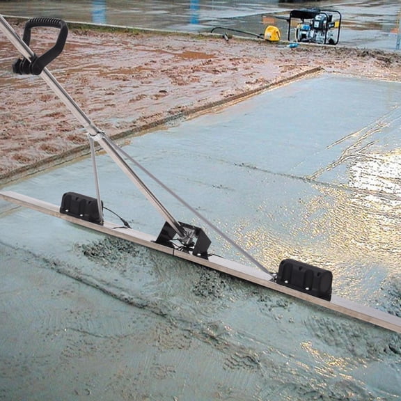 Power Concrete Screed Vibratory Kit Concrete Finishing Tool with 35.4ft Board, Battery Powered Concrete Sidewalk Leveling Tamper Ruler, Cordless Electric Screed Cement Finishing Vibrating