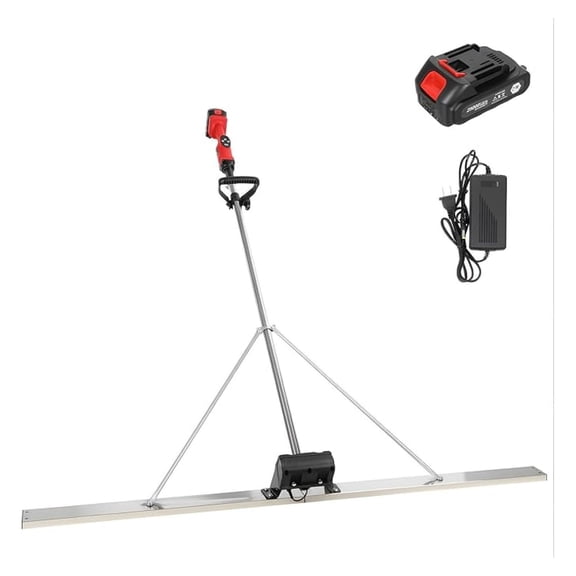 Power Concrete Screed Vibratory Kit Concrete Finishing Tool | Battery Powered Concrete Sidewalk Surface Leveling Tamper Ruler, Cordless Electric Screed Cement Finishing Vibrating Machine