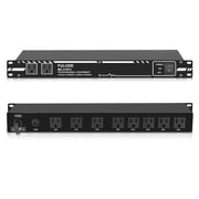 Power Conditioner for Audio Equipment, 10 Outlets 30A Rack Mount Audio Digital Pro Power Supply Controller Regulator for Home Theater Sound System Stage Studio MU-210FX