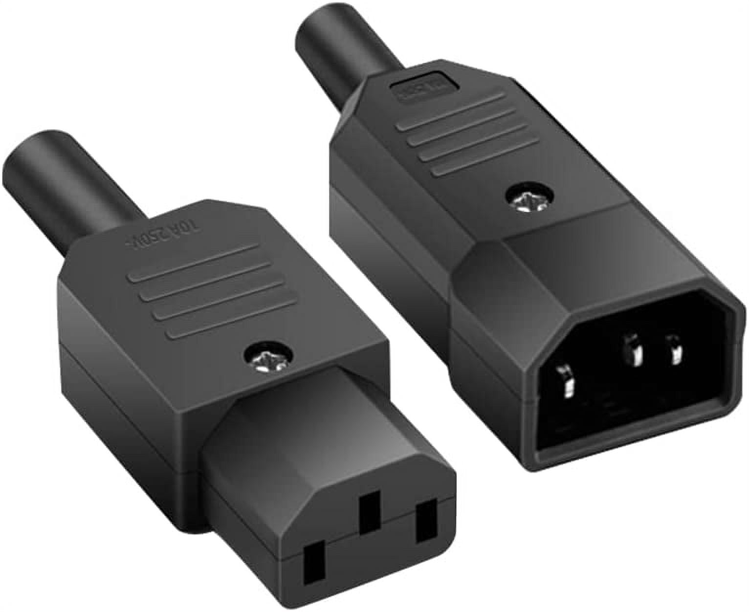 Power Connector 250V 10A 3Pins C14 Male C13 Female DC AC Power Plug IEC Power Plug Adapter Power