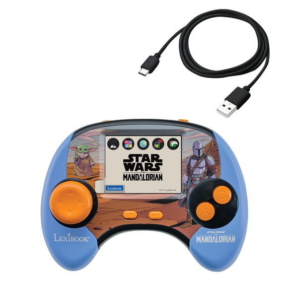 Lexibook Star Wars, Educational Handheld Bilingual Talking Console, 100 Activities, 2.8" Colour LCD Screen, Spanish & English, Rechargeable Battery, USBC Cable, Blue/Orange