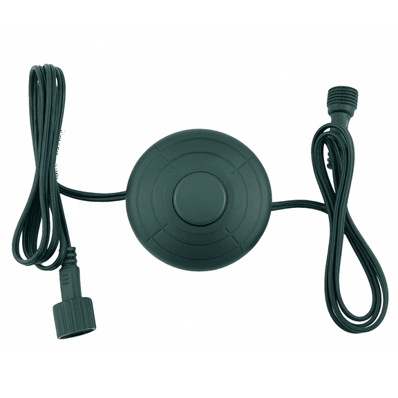 Power Cord 6Ft with On/Off Foot Switch for Christmas Tree Lights Raintight 5/8inch Plug Compatible Replacement for LED String Light Holiday Lighting Christmas X-Mas Tree - NO Lights Mode