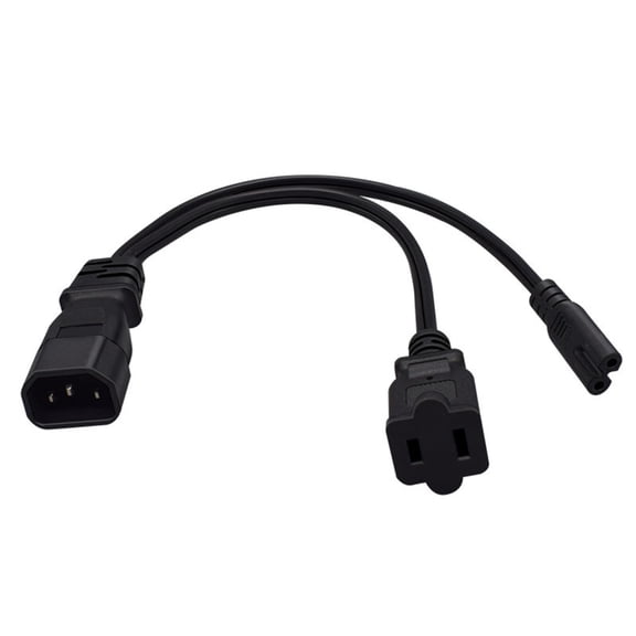 Power Cord Adapter 10Amp IEC320 C14 to C7+1-15R 0.32m US 2Hole Design PVC