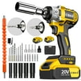 thumbnail image 1 of Cshidworld Power Cordless Impact Wrench 1/2", 20V Impact Brushless Motor with 2 x 3.0A Batteries, 2-Mode Speed & Max Torque 280 ft lbs (380N.m), Power Impact Wrench with 5 Sockets,8 Drill,6 Screws, 1 of 8