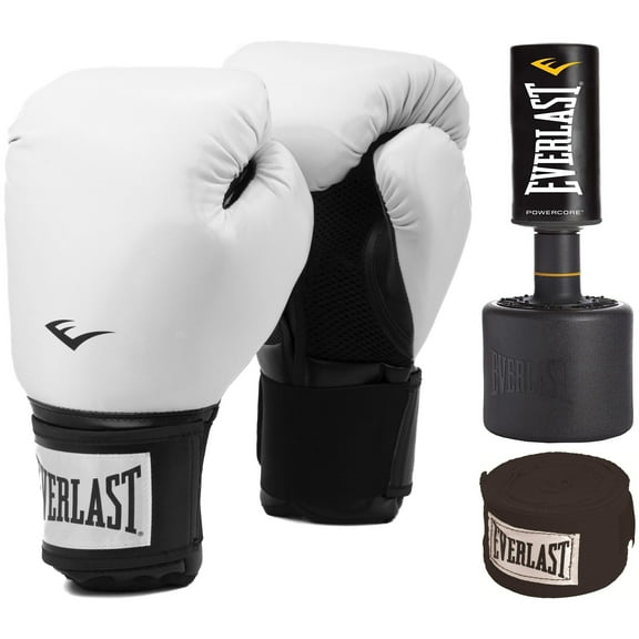 Power Core Heavy Bag, Pro Glove 12OZ White Glove, Core Hand Wraps