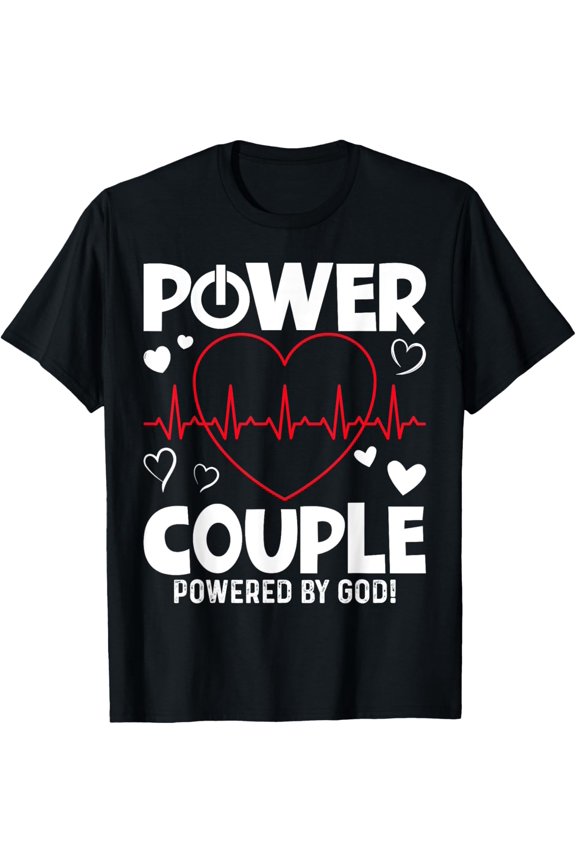 Power Couple Couples Love Day Lover Gift Co T-shirt