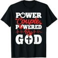 thumbnail image 1 of Power Couple Powered By God Christian Couples Matching V-day T-ShirtPure cotton short-sleeved shirts for both men and women, 1 of 6