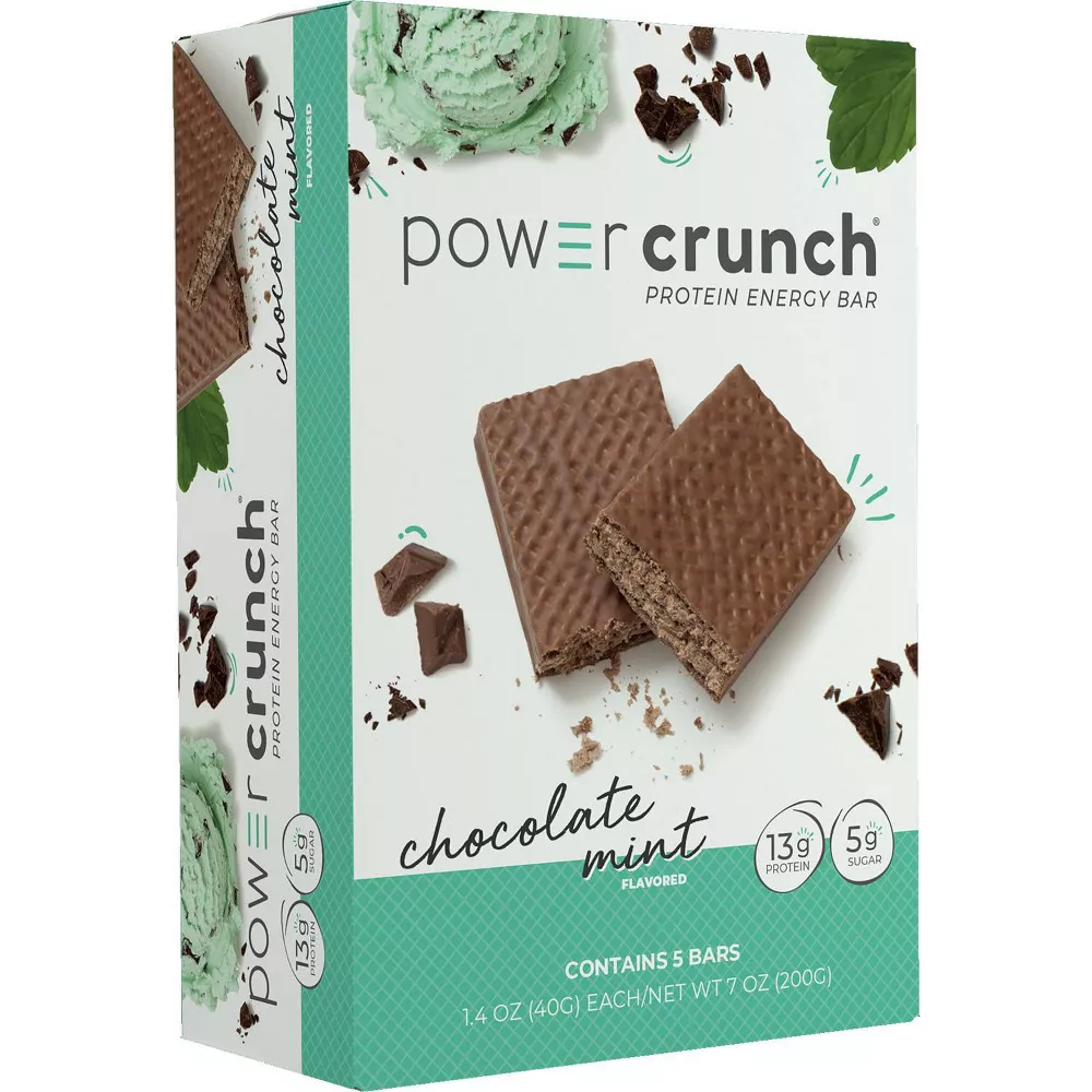 Power Crunch Chocolate Mint Wafer Protein Energy Bar - 5pk