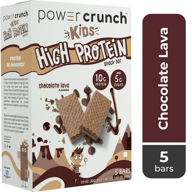 Power Crunch Kids High Protein Snack Bars, Chocolate Lava Flavor, 5 Ct