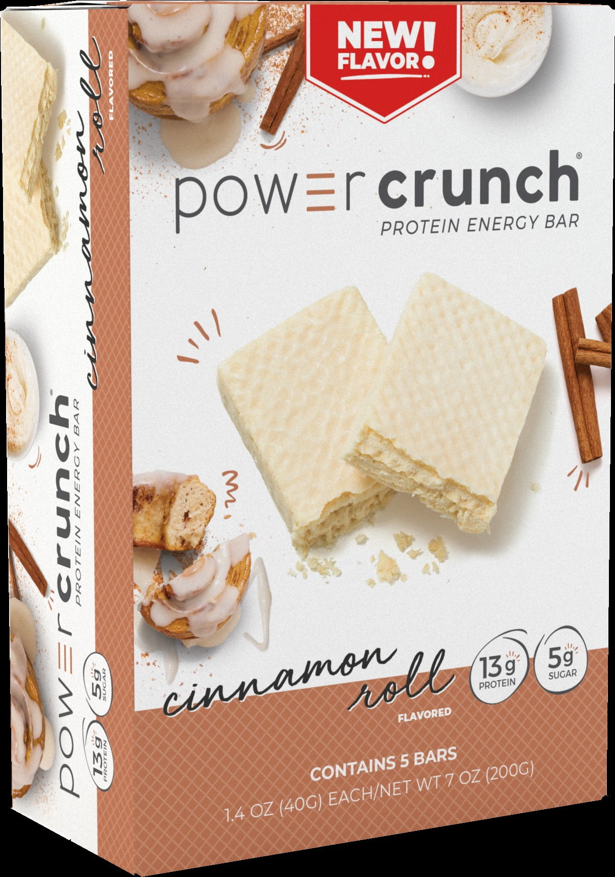 Power Crunch ORIGINAL Protein Energy Bar Cinnamon Roll 7 oz, 5 count