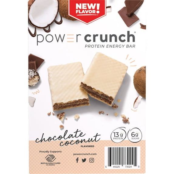 Power Crunch Original Protein Energy Bar Chocolate Coconut, 7 oz, 5 Count
