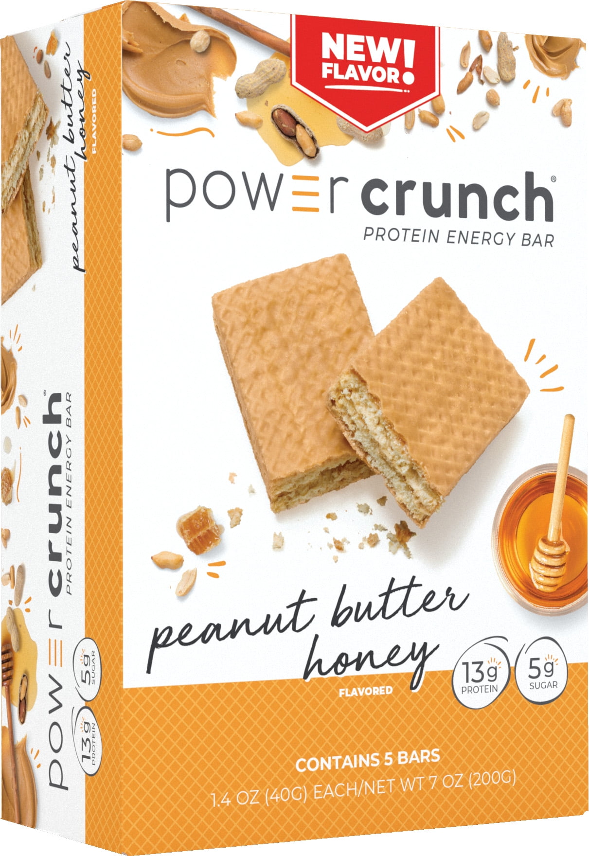 Power Crunch Original Protein Energy Bars, Peanut Butter Honey, 1.4 oz, 5 Count