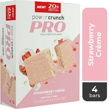 Power Crunch PRO Strawberry Cream High Protein Bar, 20g Protein, 2 oz, 4 Count