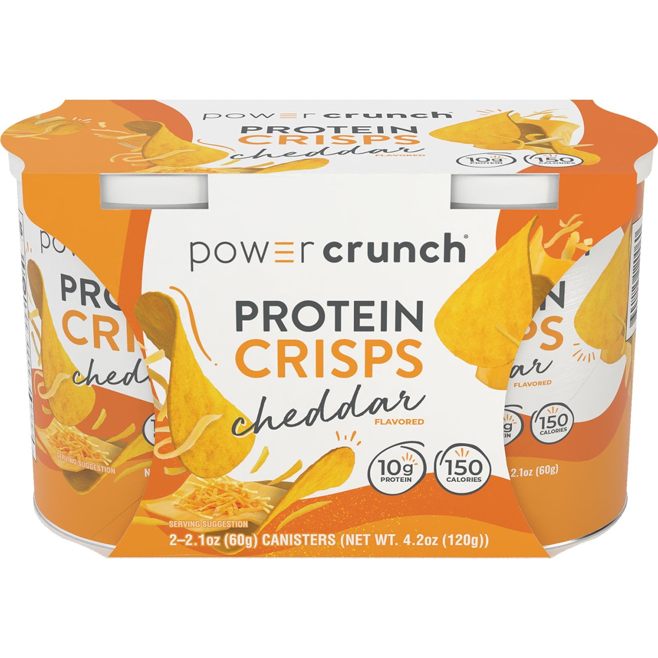 Power Crunch Protein Crisps 2 pk Canisters - Cheddar - 2.1 oz (Packaging May Vary)