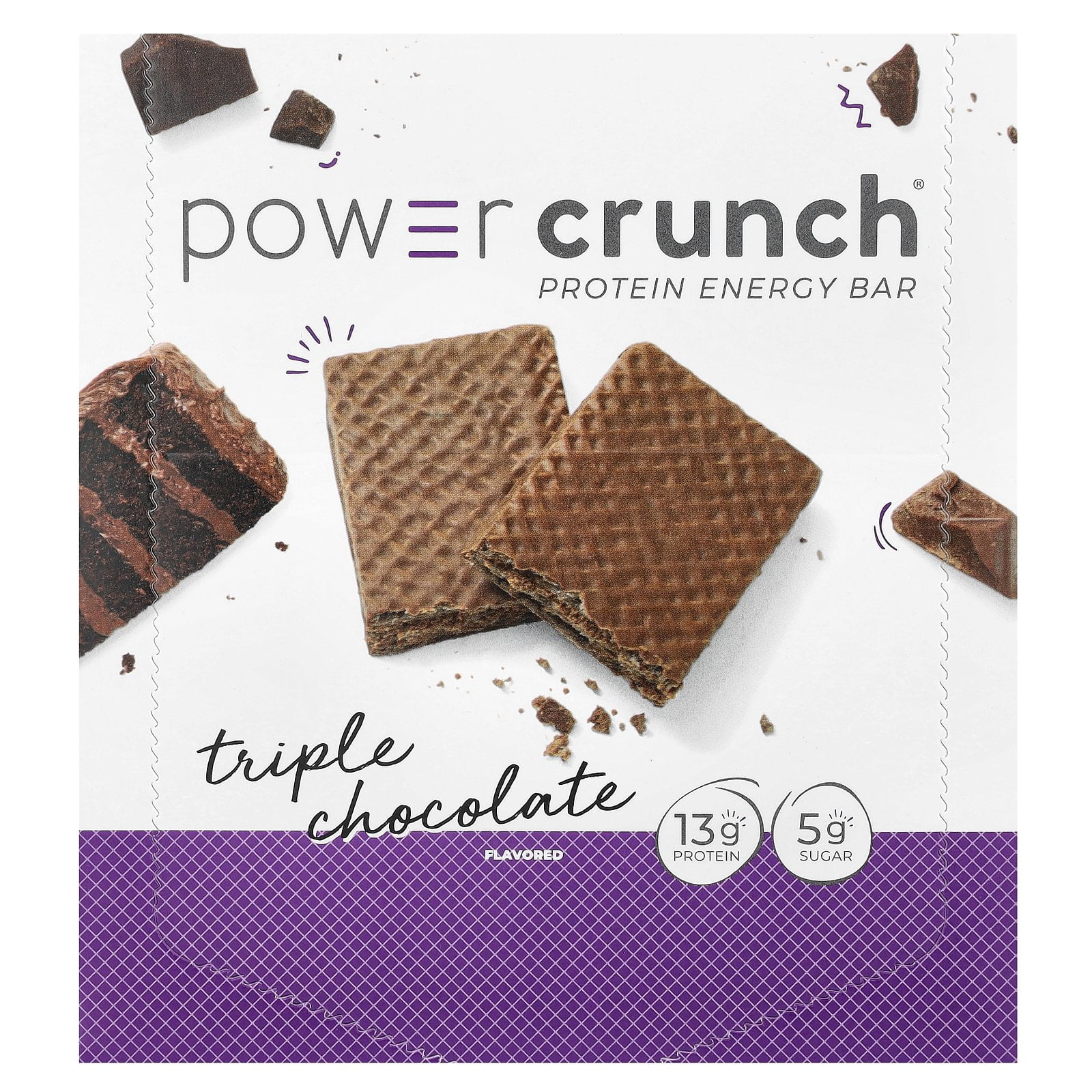 Power Crunch Protein Energy Bar, 1.4 oz Bars, Triple Chocolate 12 ea