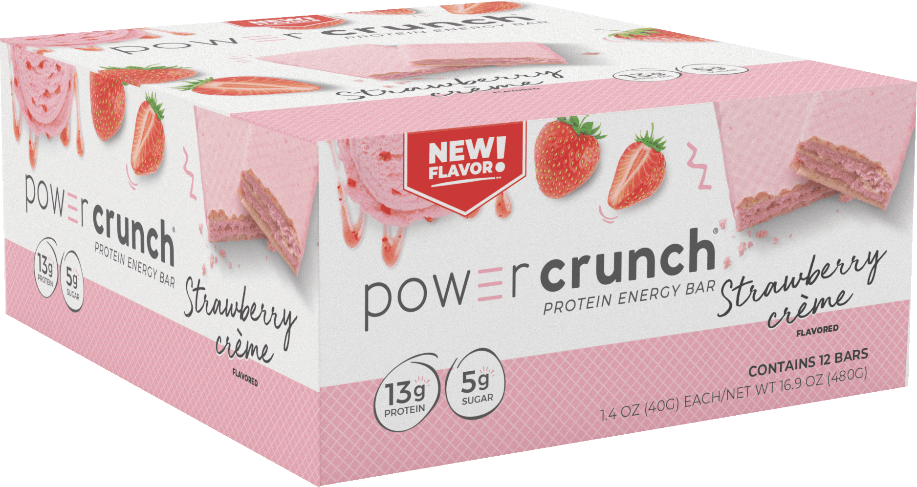 Power Crunch Original Strawberry Crme 12 count 1.4 oz bars