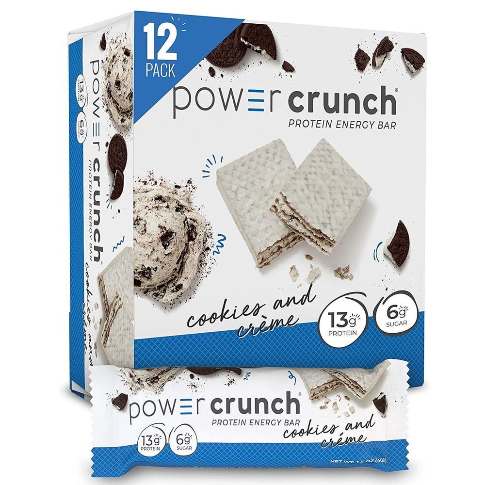 Power Crunch Protein Energy Wafer Bar  Cookies & Creme (12-Pack)