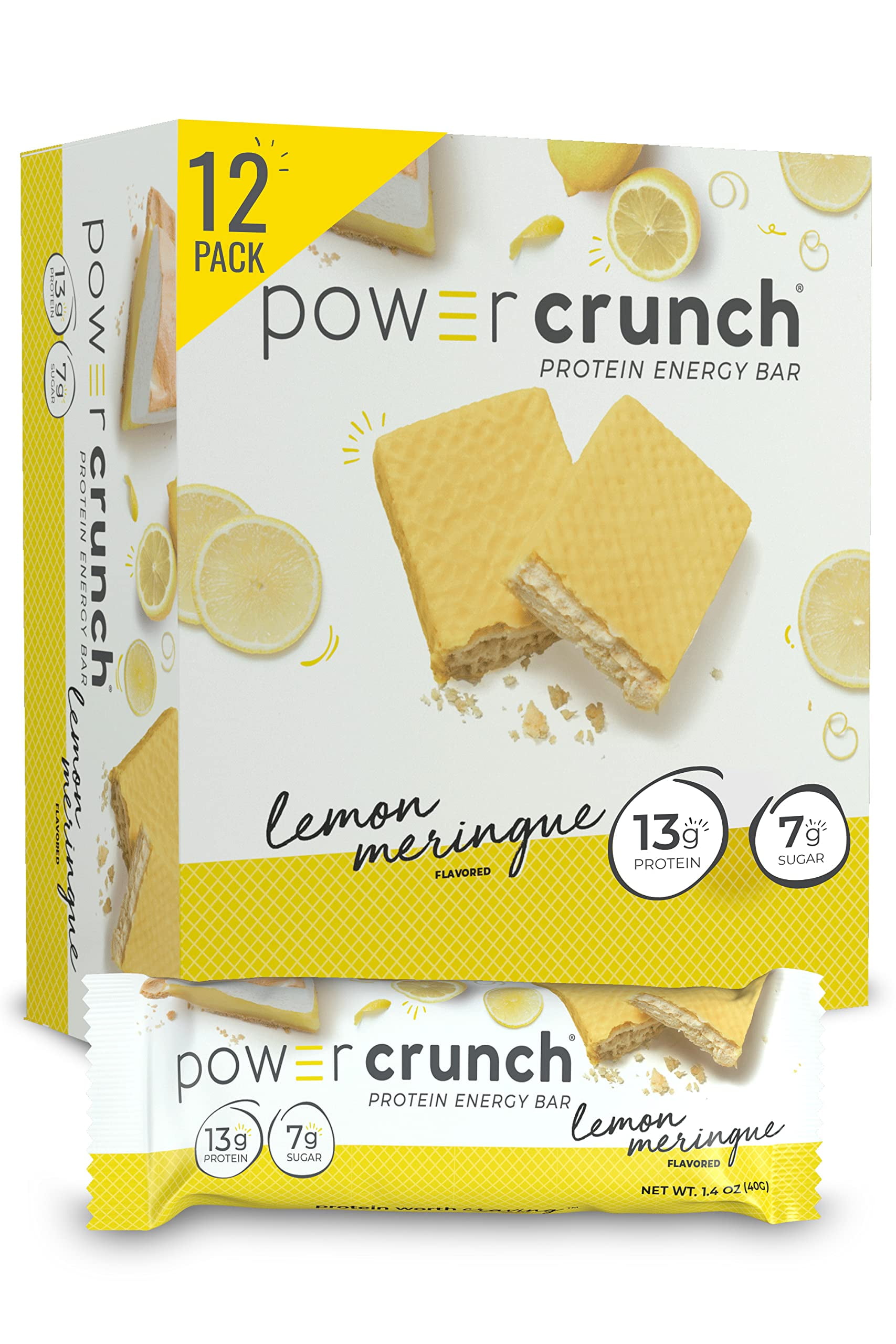 Power Crunch Protein Wafer IFF17 Bars, High Protein Snacks with Delicious Taste, Lemon Meringue, 1.4 Ounce (12 Count)