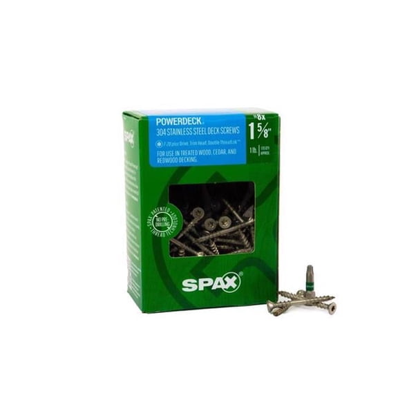 Power Deck No. 8 cu. in. x 1.625 in. Star Trim Head Deck Screws, Silver - 1 lbs - 170 Piece