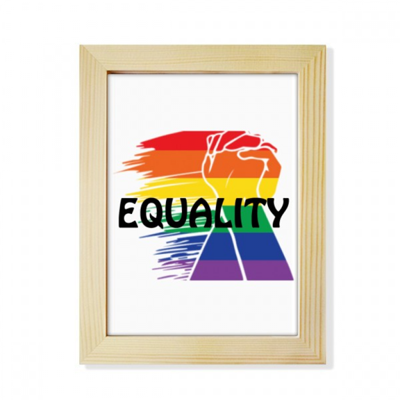Power Differentiation Identity Rainbow Equality Desktop Adorn Photo Frame Display Art Painting Wooden
