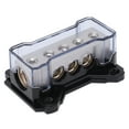 Power Distribution Block 0GA in 4GA Out Zinc Alloy Chrome Plated