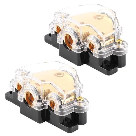 Power Distribution Block 1 in 3 Out Audio Amp Cable Splitter Ground Circuit Protector 1/0 4 8 Gauge 2 Pack / 5.08 cm