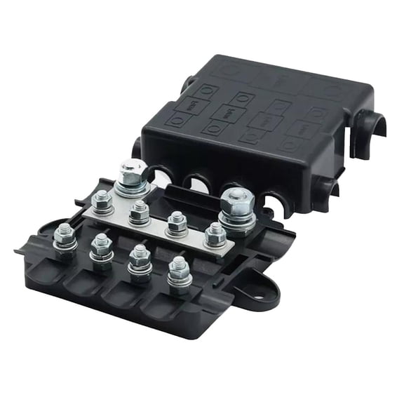 Power Distribution Fuse Box with 5 Way Design Compatible with For Mega and For Midi Fuses Heavy Duty for 12V & 24V Use