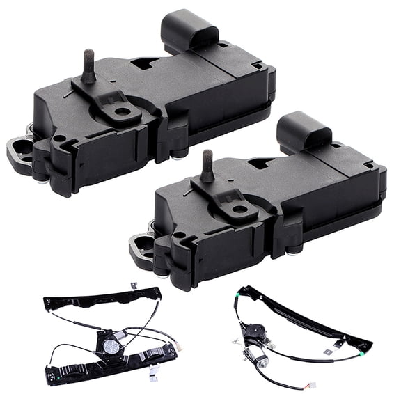 Power Door Lock Actuators Front Left+Rear Left Door Latch Power Window Lift Regulator Replacement Fits for 2002-2008 for Ford 2002-2008 for MERCURY 4pcs