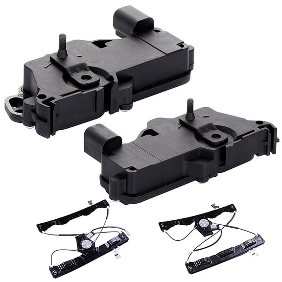 Power Door Lock Actuators Rear Left+Rear Right Door Latch Power Window Lift Regulator Replacement Fits for 2002-2010 for Ford 2003-2005 for LINCOLN 2002-2010 for MERCURY 4pcs