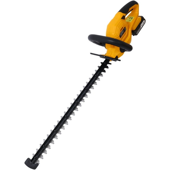Power Drill, 20V Cordless Hedge Trimmer, 22 Inch Steel Blade, Reduced Vibration, Battery and Charger Included, Yellow+Black Cordless Drill,Plastic Hammer Drill