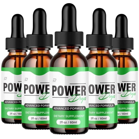 Power Drops  PowerDrops Extra Strength All Natural Organic Weight Support, 5 Pack, 5 Month Supply