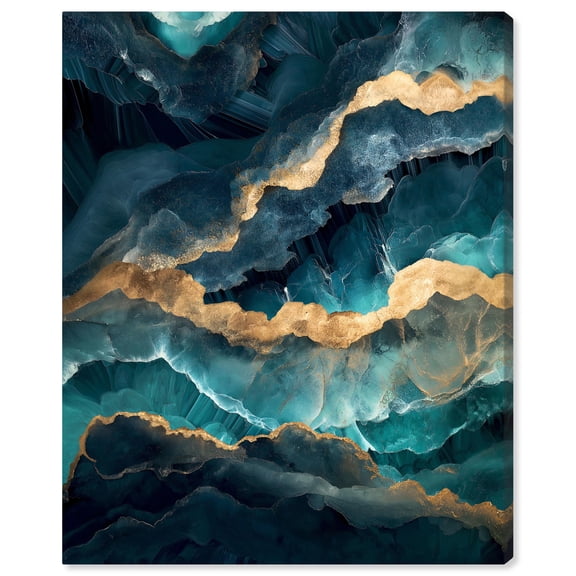 Power Edge I Canvas Teal Abstract Art by Art Remedy, Gallery Wrapped, 16 x 20