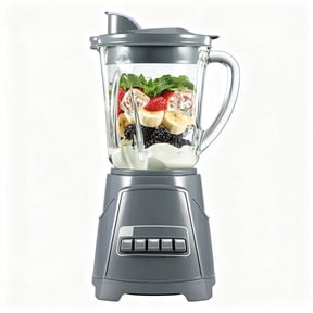 Power Elite Wave Action Blender For Smoothies, 40 Oz Glass Jar, 12 Functions Including Puree, Crush Ice, 700 Watts, Grey (58153J)