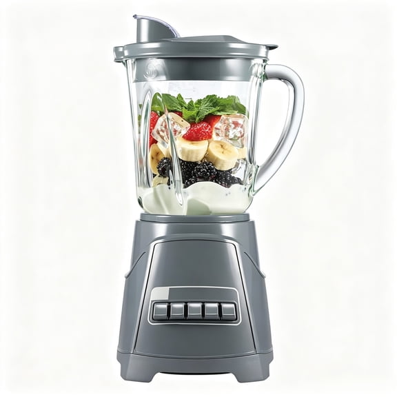 Power Elite Wave Action Blender For Smoothies, 40 Oz Glass Jar, 12 Functions Including Puree, Crush Ice, 700 Watts, Grey (58153J)