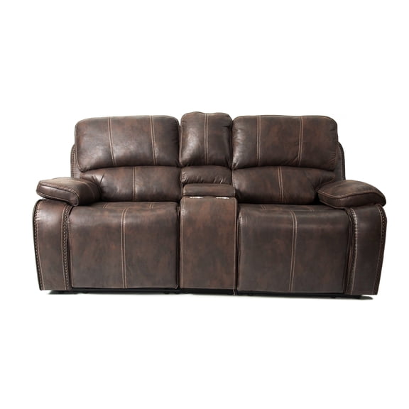 Power In Enchanting Chocolate - Leather-like Upholstery, Metal Powered Reclining Feature, 77"x38"x41" H, Strong Wood (solid + Composite) Propping Bracket Cover, Indication, Attaching