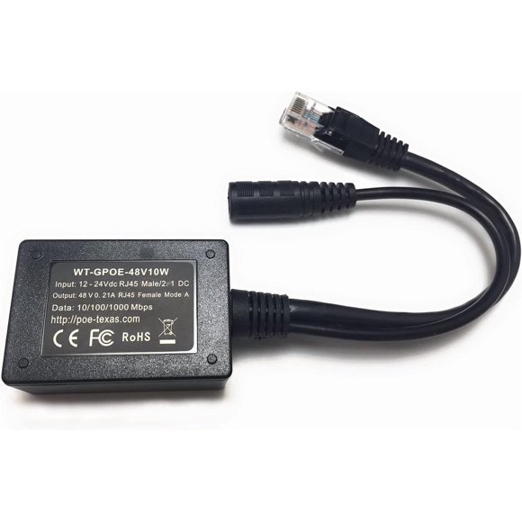 Power Over Ethernet Inline Converter Injector for 12 Volt and Solar to POE Conversions - Convert 12-30v to PoE with Gigabit Data - Instantly Step Up Voltage to IEEE 802.3af Compatible PoE
