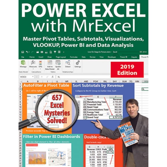 Pre-Owned Power Excel 2019 with Mrexcel: Master Pivot Tables, Subtotals, Vlookup, Power Query, Dynamic Arrays & Data Analysis (Paperback) 1615470603 9781615470600