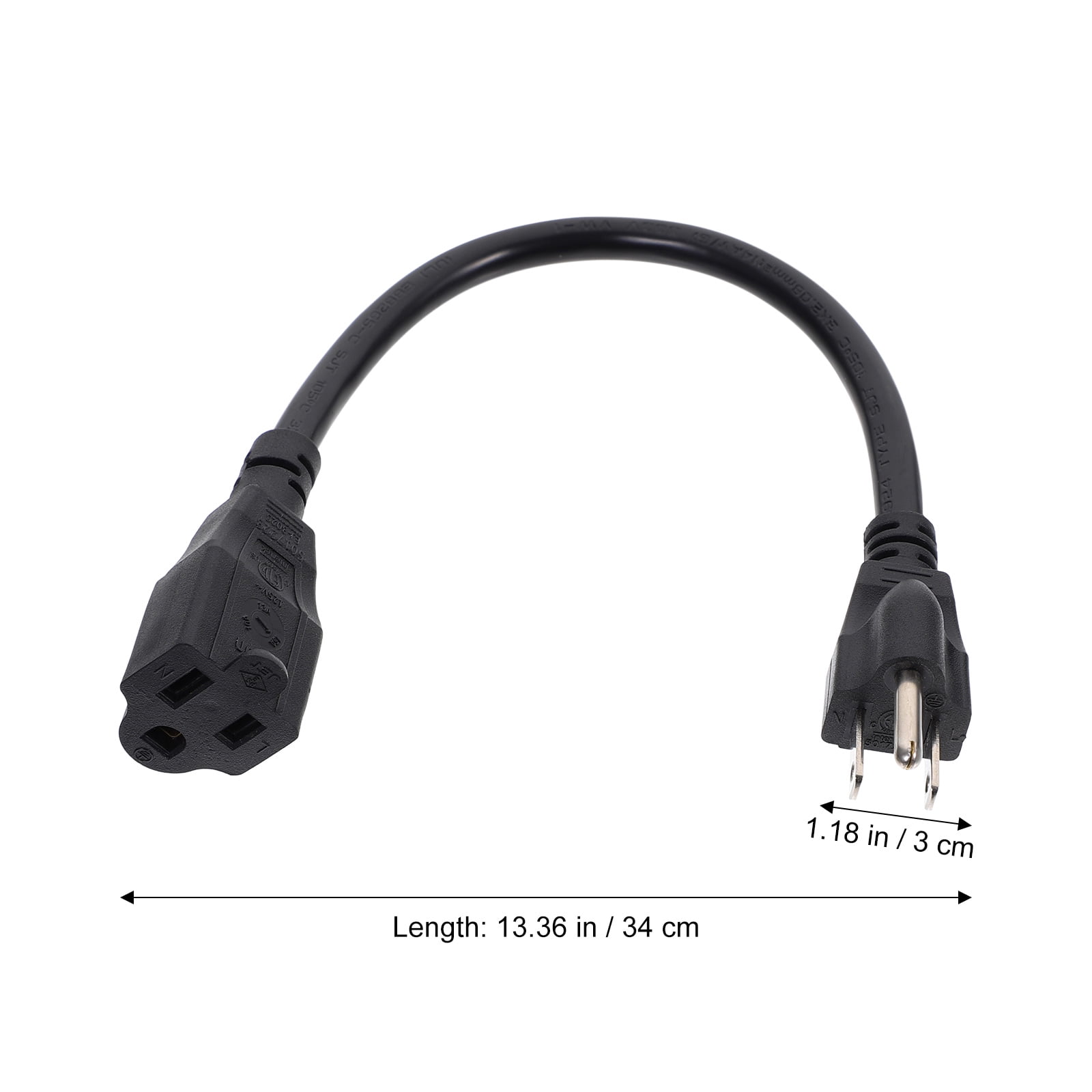 Power Extension Cable 14A Outlet Extension Wire 3 Prong Extension Cord
