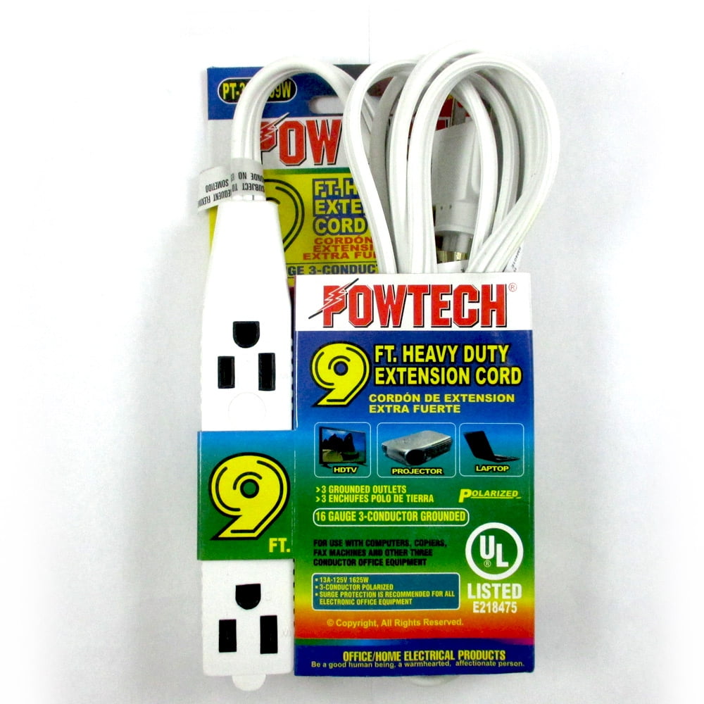 Power Extension Cord Outlet Prong UL Listed 16 Gauge Ft Electrical  Cable