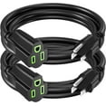 Power Extension Cord 3FT/36Inch(2 Pack), Short 3 Prong Electric