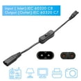Power Extension Cord, Iec320 C7 to C8 Power Adapter Extension Cord with