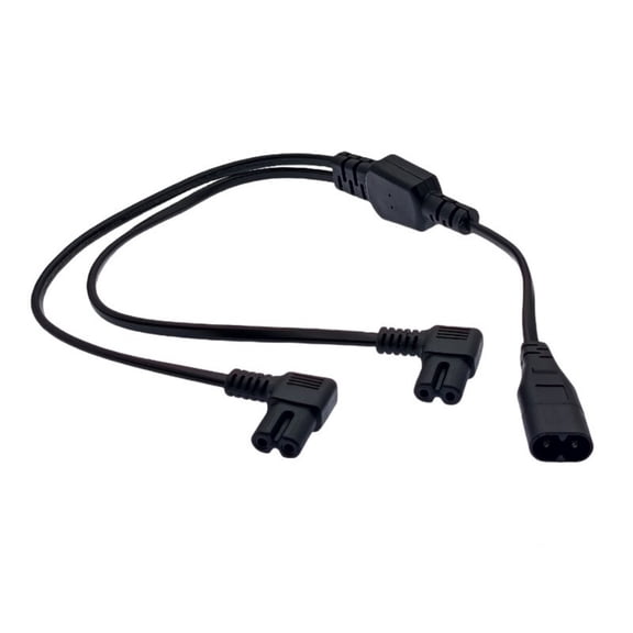 Power Extension Line 1 To 2 Right Angled IEC320 C7 Power Cord Splitter IEC320 C8 Input For Multiple Device Charging
