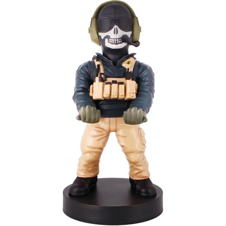 Power Up Factory Exquisite Gaming: Call of Duty: Lt. Simon "Ghost" Riley - Original Mobile Phone & Gaming Controller Holder, Device Stand, Cable Guys, Licensed Figure