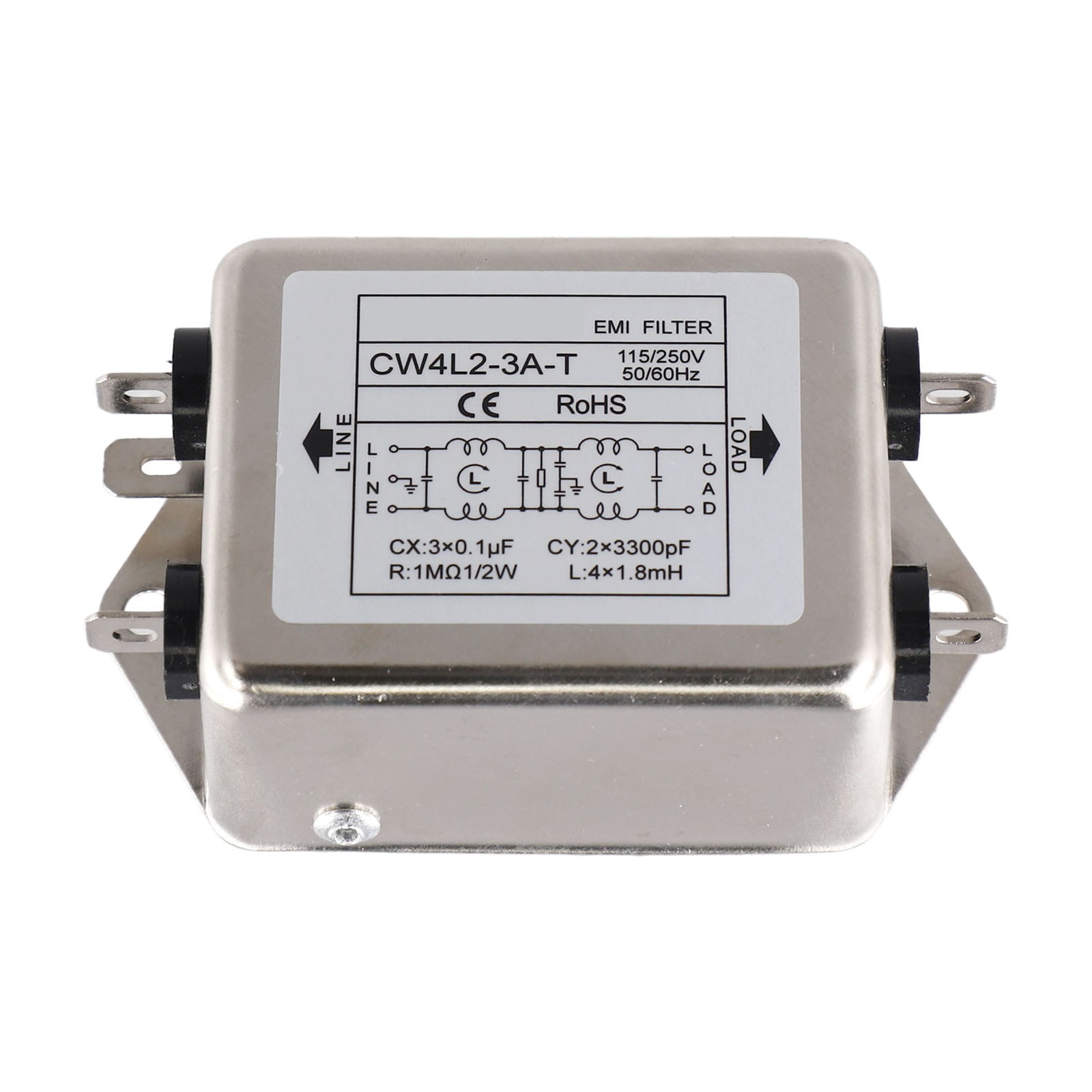 Chironal 1 filtre EMI RFI AC 115/250 V 20 A CW4L2-20A-S Suppresseur de bruit de ligne électrique (CW4L2-20A-S