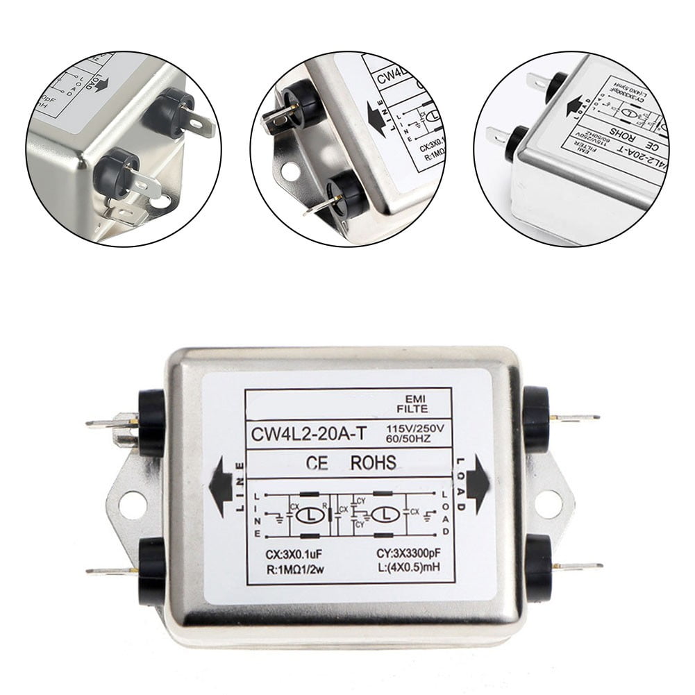 Single Phase AC Power Filter CW4L2 Duode EMI Filter Terminal With Guide Rail Anti Interference Purification Audio I.139470224