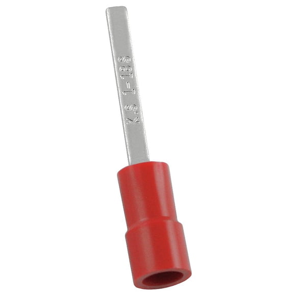 Power First Pin Terminal, Red Vinyl, Brazed Seam, 22 to 16 AWG, 100 PK - 5UGP3